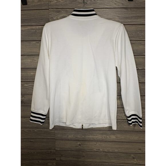 Linea Leisure by Louis Dell Jacket Coat Full Zip Flowers Embroidered Women Sz XS - Picture 7 of 8